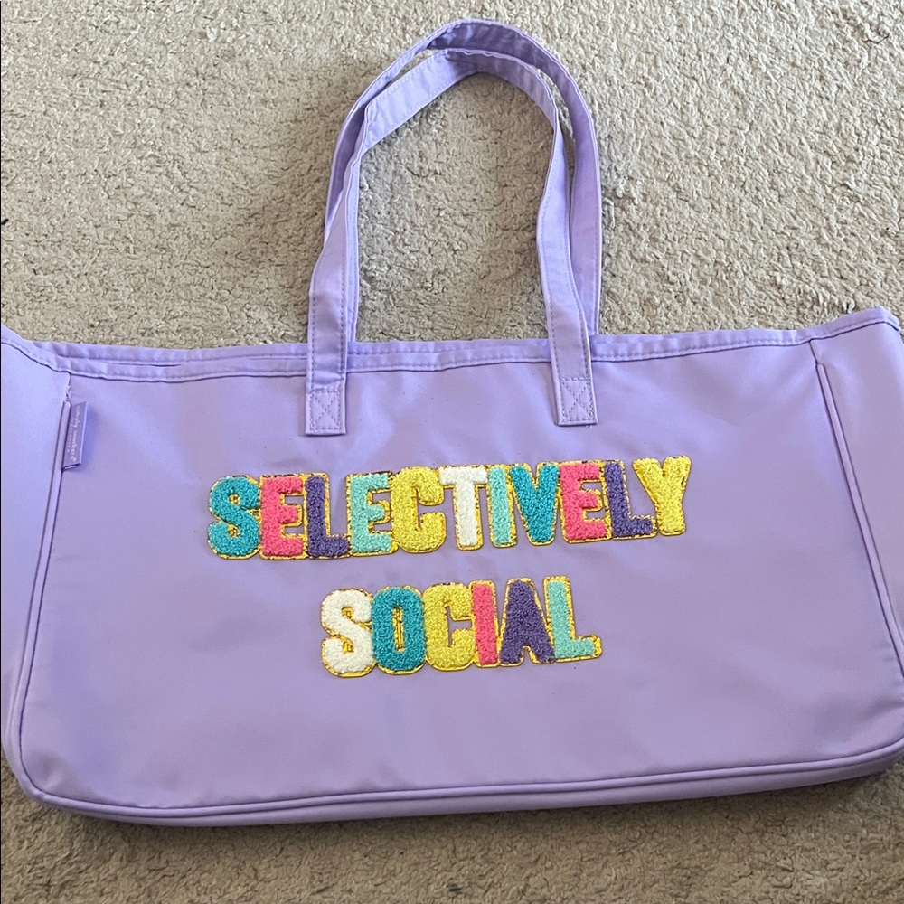 Simply Southern Purple Tote with Multicolor Lettering